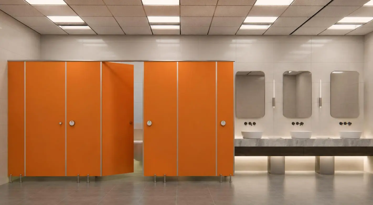 Turuncu modern WC kabin modeli